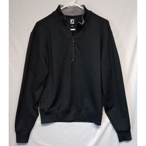 Footjoy FJ Pullover Mens Small Black Quarter Zip Long Sleeve Golf Sweatshirt